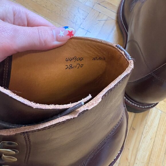 WORN ONCE Grant Stone Shoes - Brass Boot Crimson Chromexcel - - Picture 6 of 12